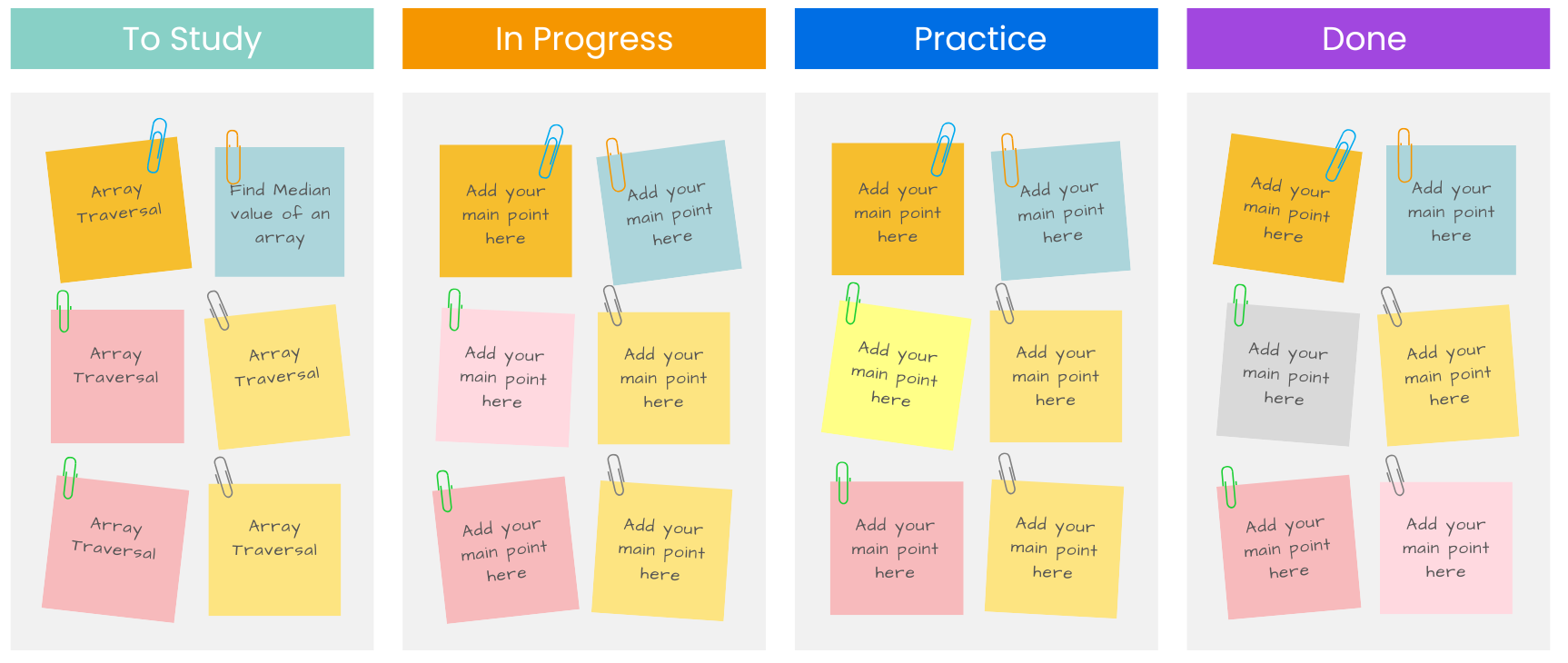 AI Powered Customized Study Plan - Kanban Board